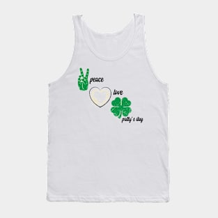 St Patricks Day Piece, Love, Patty's Day Tank Top